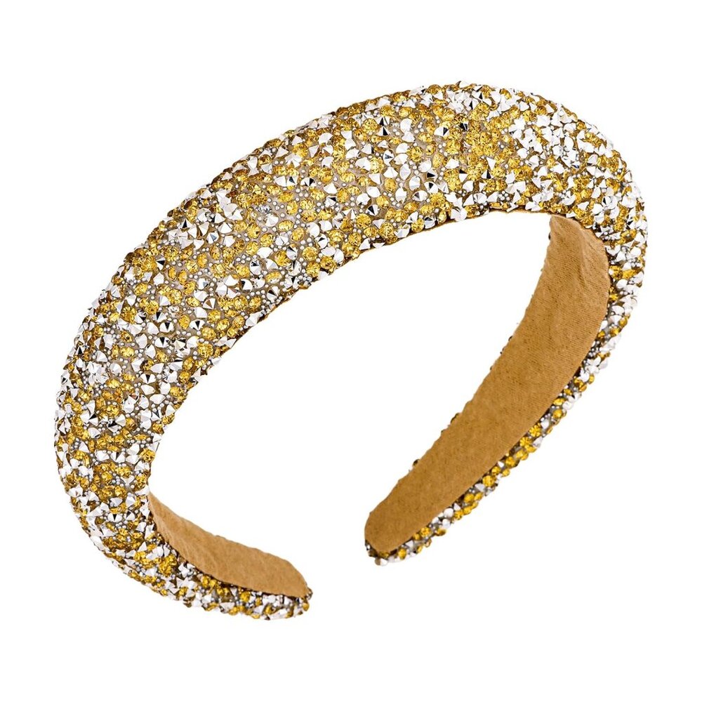 Gold Headband for Women Girls Hair Accessories Rhinestone Headband Glitter Spark